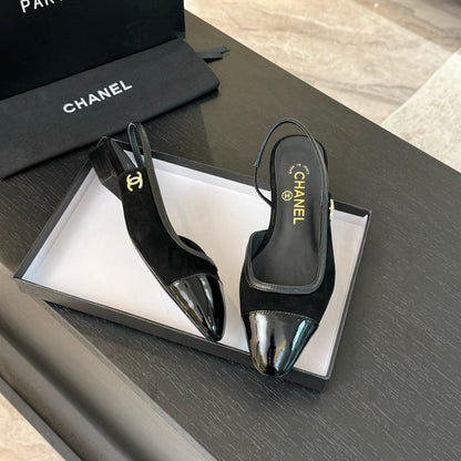 CC Slingback Black Suede