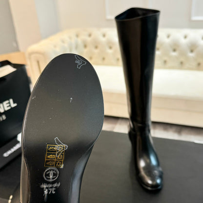 CC High Boots 75mm Black Print Cowhide