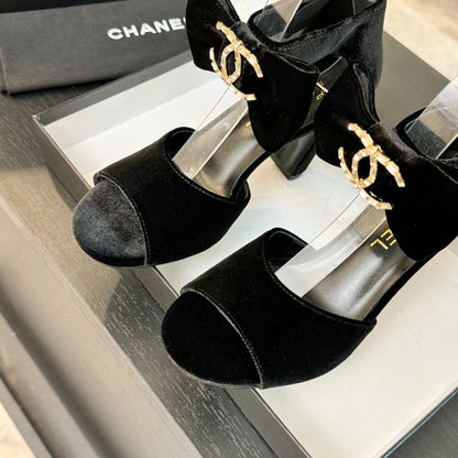 CC Sandals Black Velvet