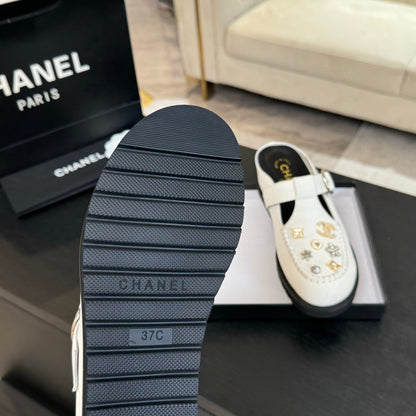 CC 25C Mule Sandal White Imported Cowhide 212943