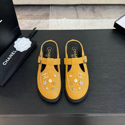 CC 25C Mule Sandal Canary Yellow  Imported Cowhide 212944