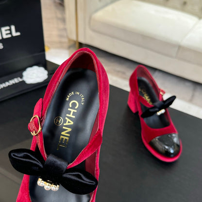 CC 25C Mary Jane Velvet rose Imported Cowhide 212947
