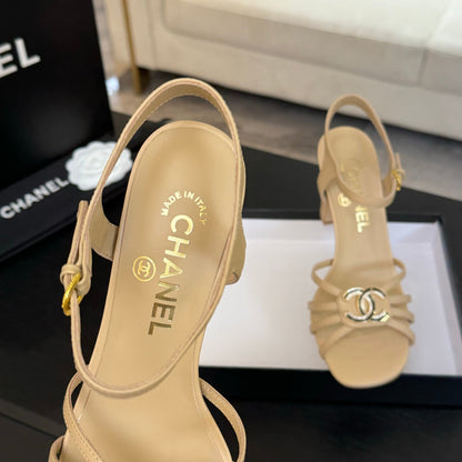 CC 85mm Sandal DarkCream Sheepskin  212931