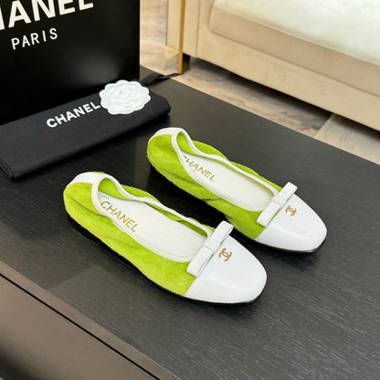 CC Ballet Flats Green Cowhide 313472