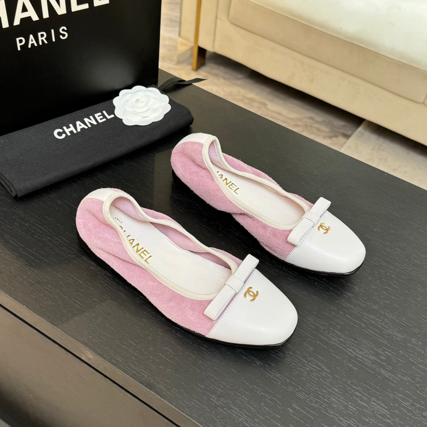CC Ballet Flats Pink Cowhide 313473