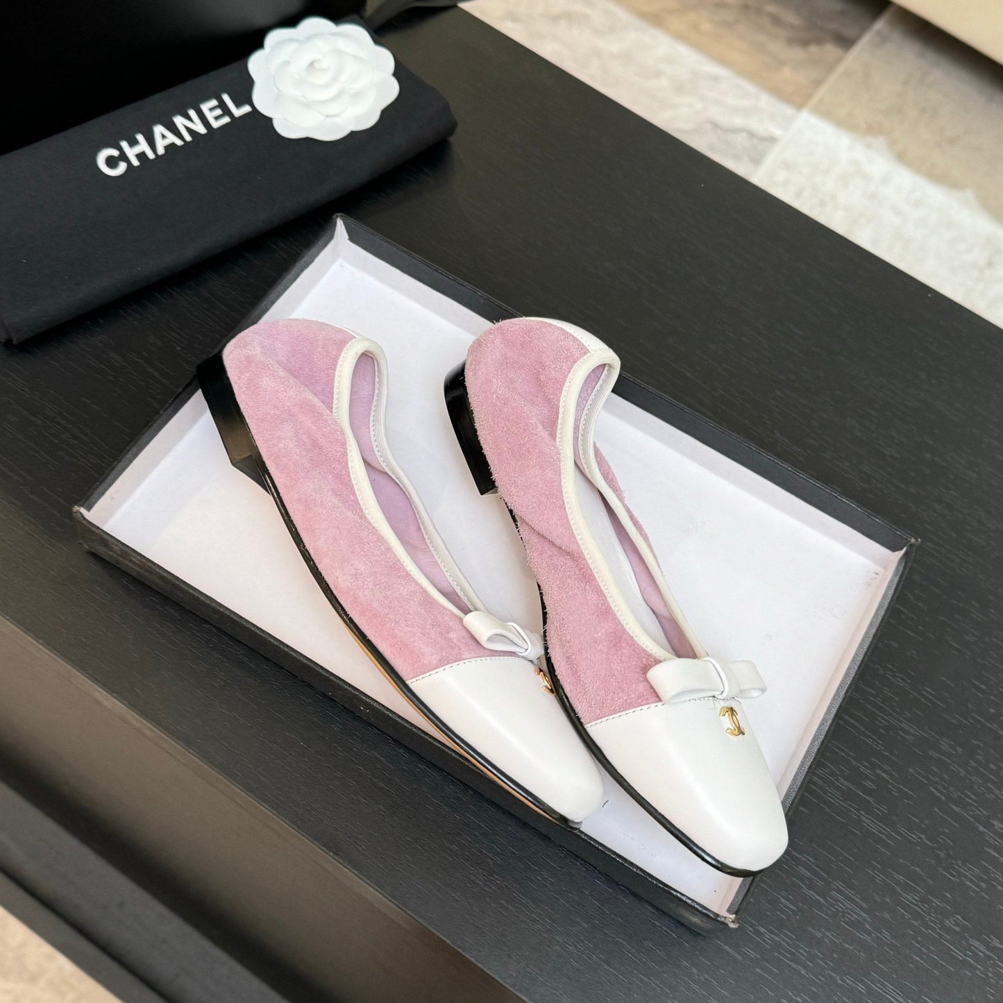 CC Ballet Flats Pink Cowhide 313473
