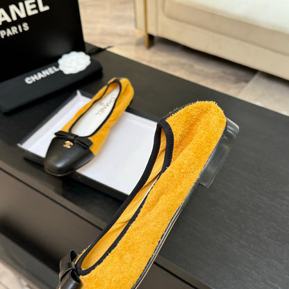 CC Ballet Flats Yellow Cowhide 313474