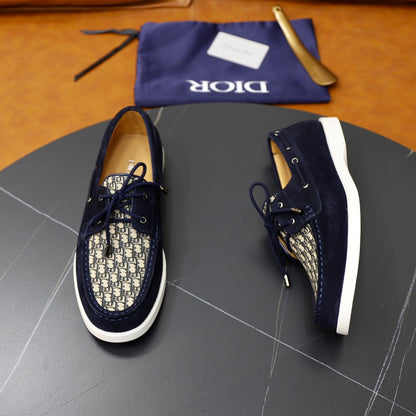CD GRANVILLE BOAT SHOE NAVY-BEIGE SUEDE