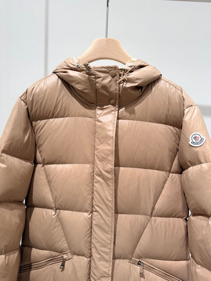 MC 2025 Long Down Coat Glossy Beige Polyester 0002