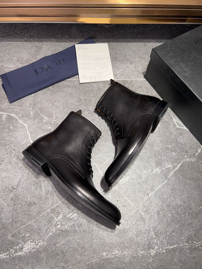 CD JUMP LACE-UP BOOT BLACK CALFSKIN