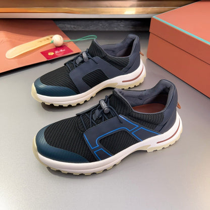 LP TRAIL HIKER WALK SNEAKER BLACK AND AEGEAN MESH BREATHABLE