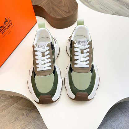 HM Men's Sneaker Green Calfskin Suede 601278