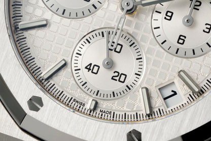 Audemars Piguet Royal Oak Chronograph 41mm Steel Case White Dial Rubber Strap