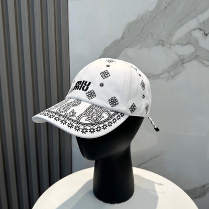 Miumiu Bandana Pattern And Embroidered Logo Hat 229398