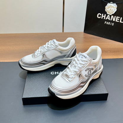 CC Sneaker In White Mesh Fabric Print Logo 149838