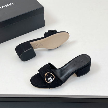 CC Mule Sandals In Black Canvas Fabric 149439