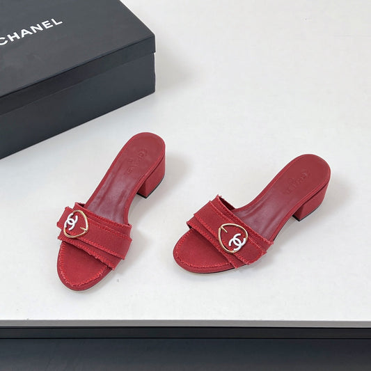 CC Mule Sandals In Red Canvas Fabric 149440