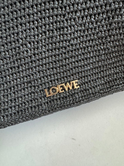 Loewe 2025 Ola 26 Bag Black Raffia Calfskin 274683