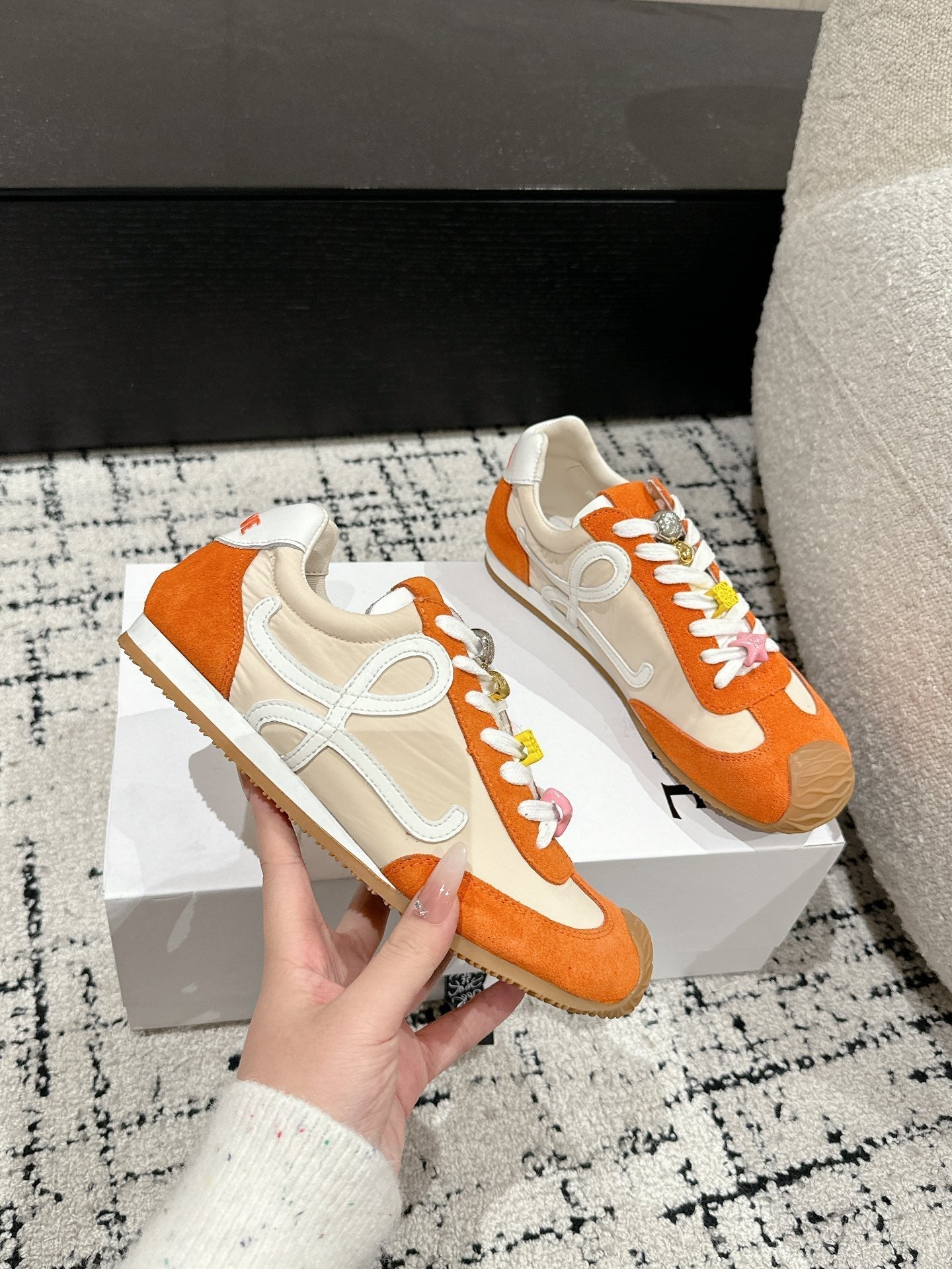 Loewe 25 Ballet Runner 2.0 Sneaker Orange Nylon Sheepskin