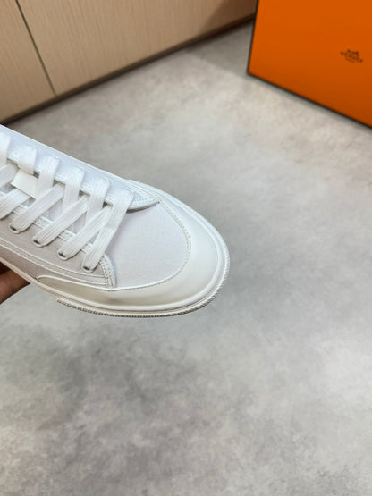 HM Men's Get Sneaker White Denim Calfskin 696209