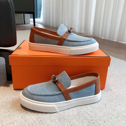 HM GAME SLIP-ON SNEAKER LIGHT BLUE DENIM