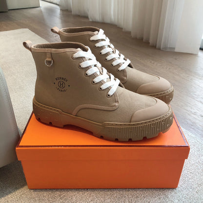 HM ITINERAIRE ANKLE BOOT CAMEL CANVAS