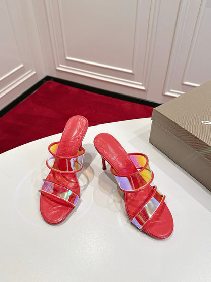 Christian Louboutin 2026 Just Loubi 100mm Mules PVC Lambskin 780411