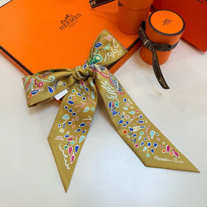 HM Twilly Mini Scarf 86CM Mustard Yellow Mulberry Silk 967443