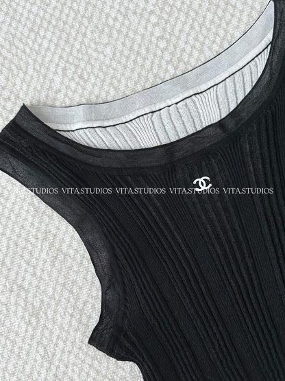 Chanel 2026 Vest Shirt Black Cotton 634555