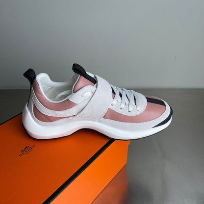 HM Men's Loop Sneaker Pink White Calfskin 741458