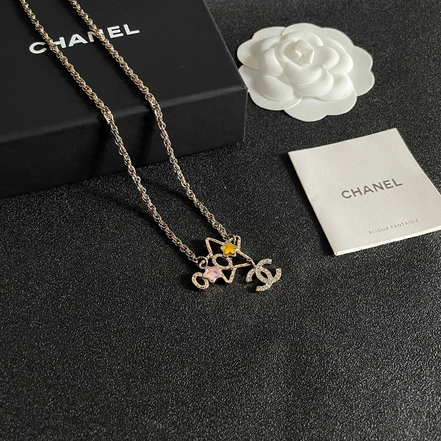 CC Vintage  Double C Star Gold Diamond Necklaces