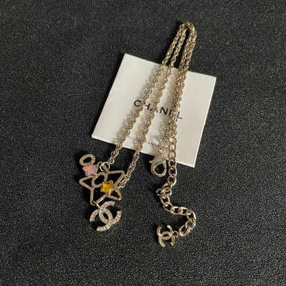 CC Vintage  Double C Star Gold Diamond Necklaces