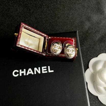 CC Vintage Double C Gold Earrings