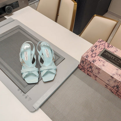 Jimmy 25 Jess Sandals Baby Blue Patent Leather 240099