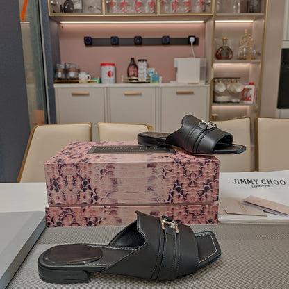 Jimmy 25 Slippers Black Nappa Leather 240101