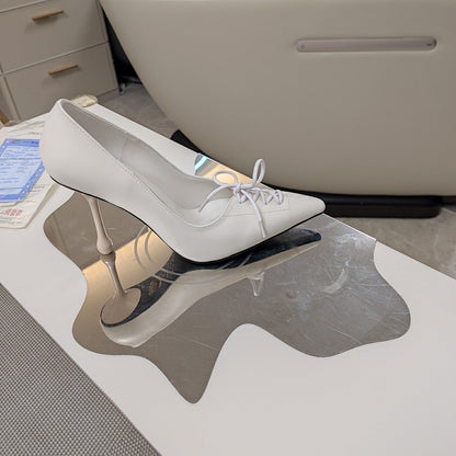 Jimmy 25 Pump High Heels White Cowhide 240004