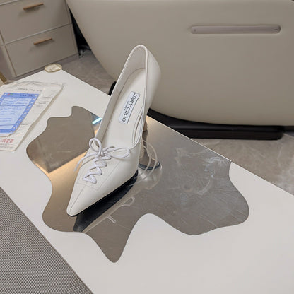 Jimmy 25 Pump High Heels White Cowhide 240004