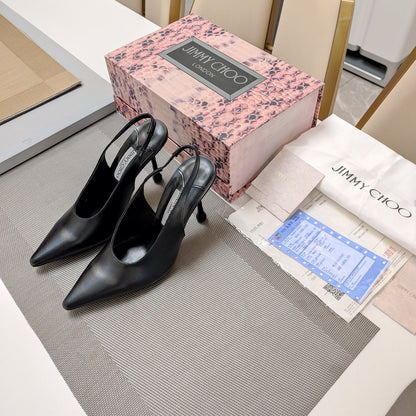 Jimmy 25 Slingback Pump Heels Black Nappa Leather 240025