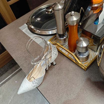 Jimmy 25 Stevie 80 Pumps White Satin 240060