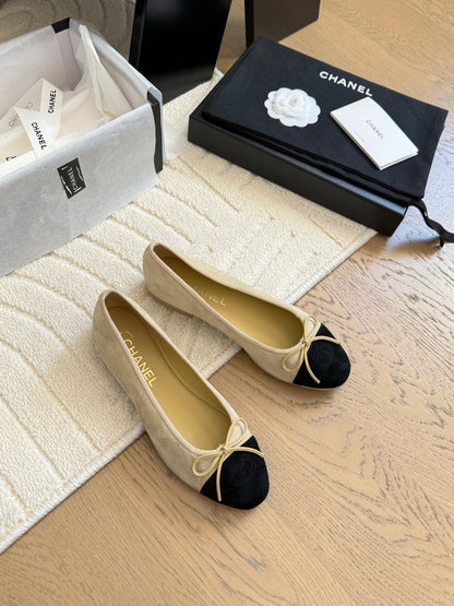 CC 25C Ballet Flat Two-tone Suede Calfskin