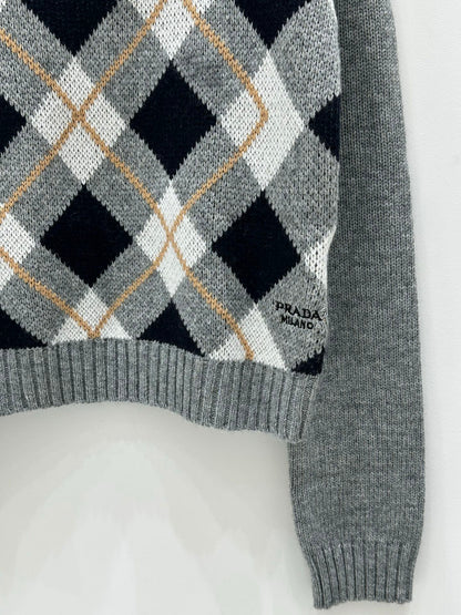 Prada 25 Crop Top Sweater Multicolor Wool 293872