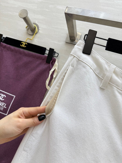 CC Beaded Jeans White Cotton