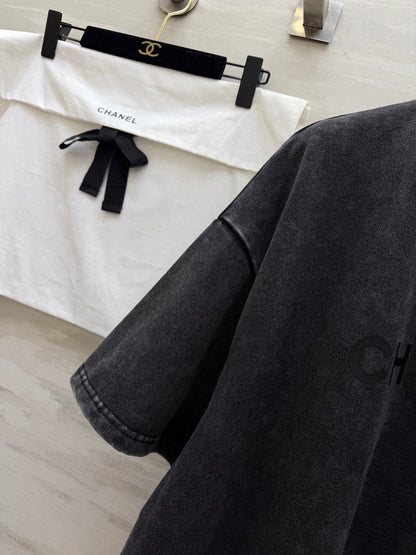 Chanel 2026 Washed T-Shirt Black Cotton 358608