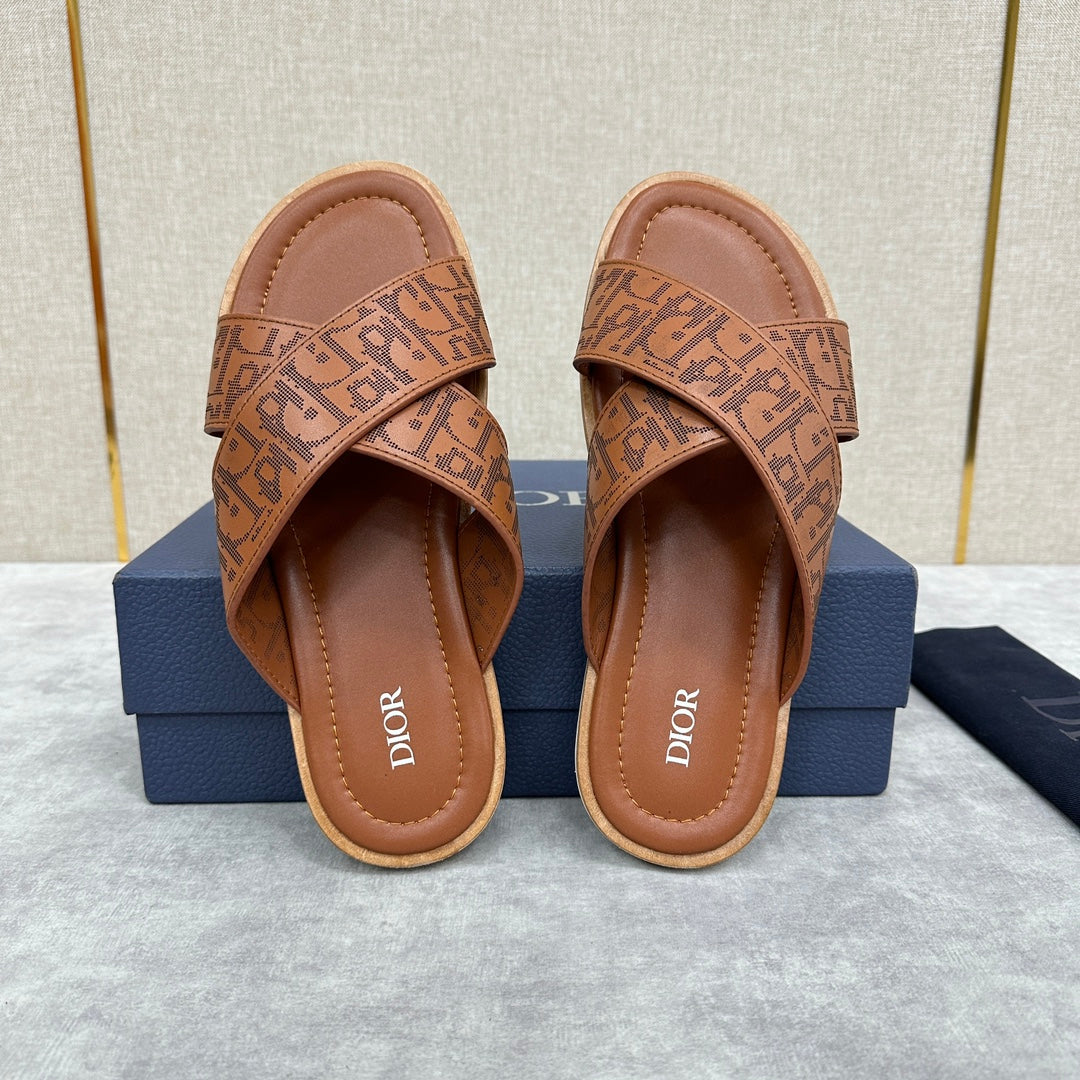 CD ALIAS SANDAL CIDER EMBOSSED CALFSKIN