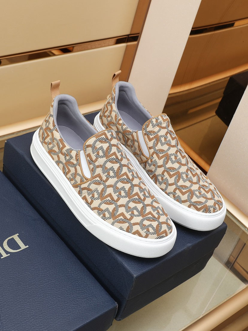 CD SOLAR SLIP-ON BEIGE MIX BROWN FABRIC