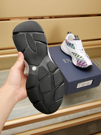 CD LINE SNEAKER WHITE AND RAINBOW CALFSKIN