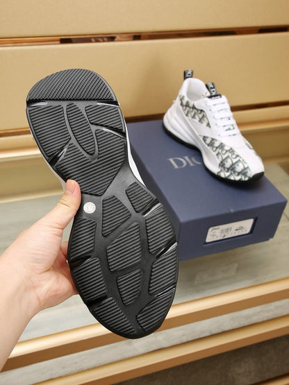 CD LINE SNEAKER WHITE AND CHARCOAL CALFSKIN