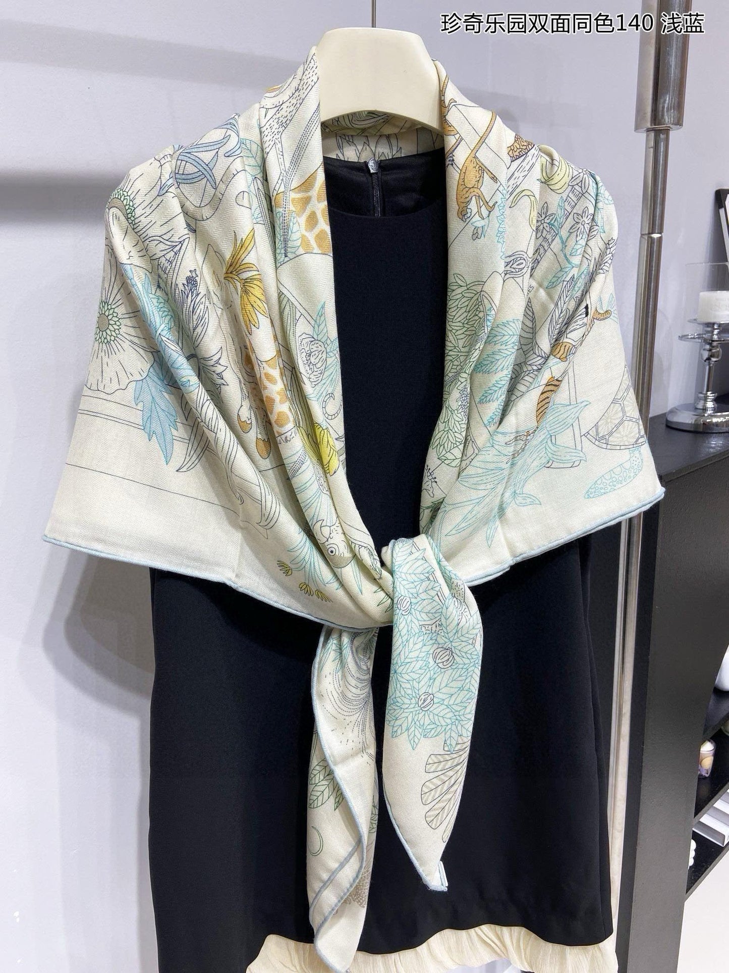 Precious Paradise Scarf 140 CM White Colorful Cashmere And Silk