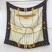 LV Double-sided Scarf 140cm Black White Cashmere 971049