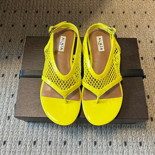 Alaia 2026 Thong Sandals Mesh Sheepskin 803339